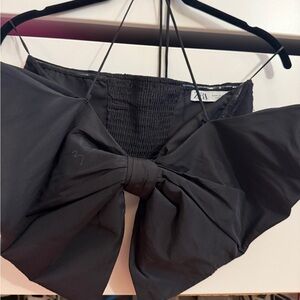 Zara Elegant Black Bow Top